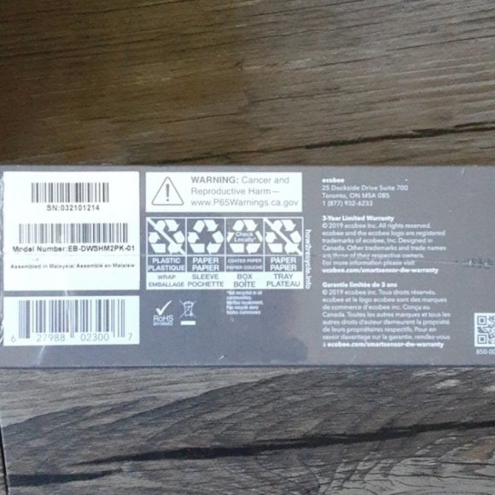 Ecobee SmartCamera+SmartSensor Home Security System w/6mo.Monitoring Sub - Picture 7 of 7